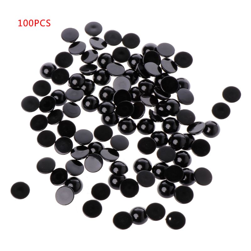 Ojos de seguridad de plástico negro para niños, muñecos de oso, marionetas de animales, manualidades, Juguetes DIY, 6-18mm, 100 Uds.