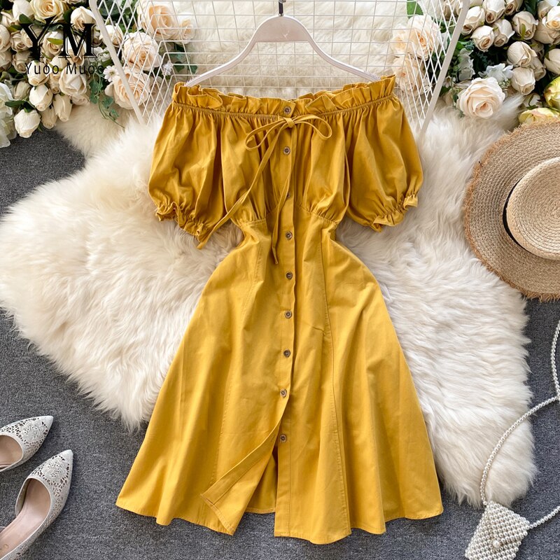 YuooMuoo Summer Women Ruffles Off Shoulder Mini Dr... – Grandado