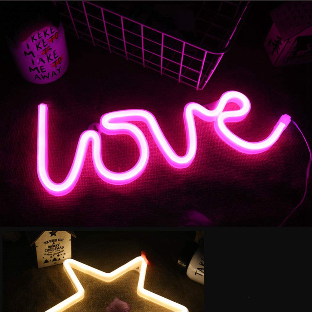 Neon kærlighedsskilte lys kunst dekorativt teltskilt væg bordindretning til bryllupsfest børneværelse stue hus bar pub hotel