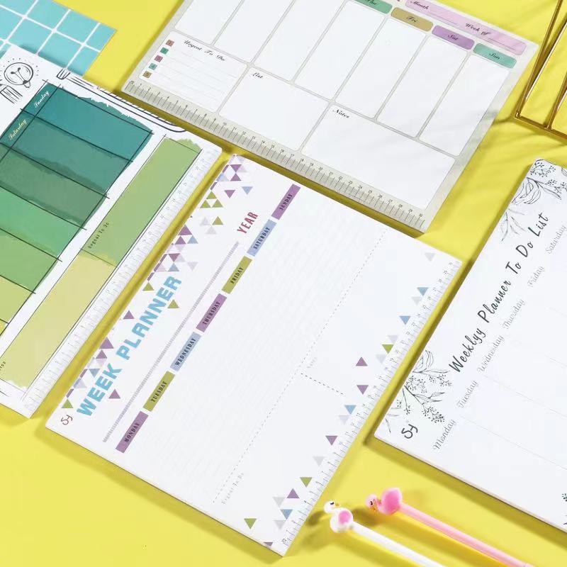 A4 Weekly Planner Plan NoteBook 54 Sheets Schedule Organizer Notepad School Office Supplies Journal Stationery