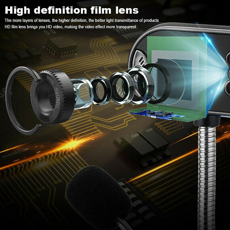 HD Camera 4-LED Webcam Desktop Computer PC Video Usb Microphone Vision