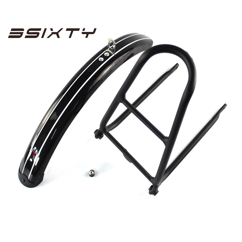 3SIXTY Bicycle Fender for Brompton Bike Front &amp; Rear Mudguard Fender Kit with Q Rack Black