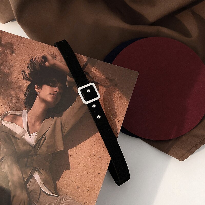 Collier ras du cou en cuir noir pour femmes, classique, Simple, mignon, style coréen, bijoux à la