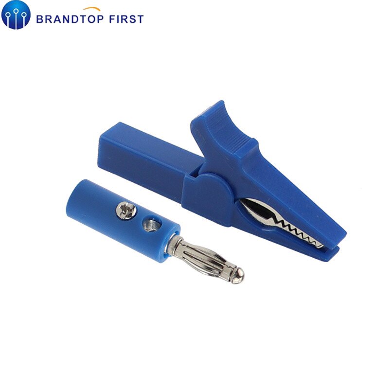 55Mm Alligator Clip + Banaanstekker, Test Probe Met 4Mm Banaan Plug Kabel Clips: Blauw