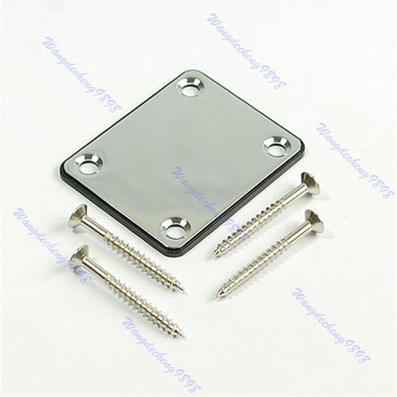 1Set Guitar Neck Joint Plate W/ 4 Screw For FD St TL Chrome