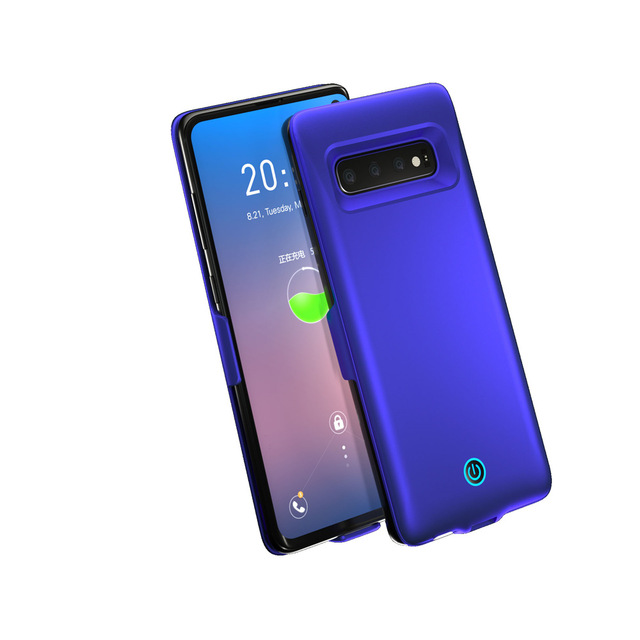 ZKFYS Slim Battery Charger Cases for Samsung Galaxy S10 Power Bank Case 7000mAh Extenal Charging Battery Cover Powerbank Case: Blue