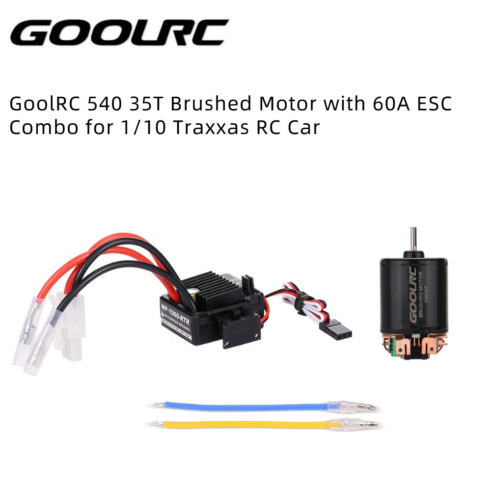 GoolRC Moteur 540 Motor RC Car 1:10 Parts 13T 17T 21T 23T 27T 35T 45T 55T 80T Brushed Motor 60A Brushed ESC for Traxxas 12428: 35T With 60A ESC