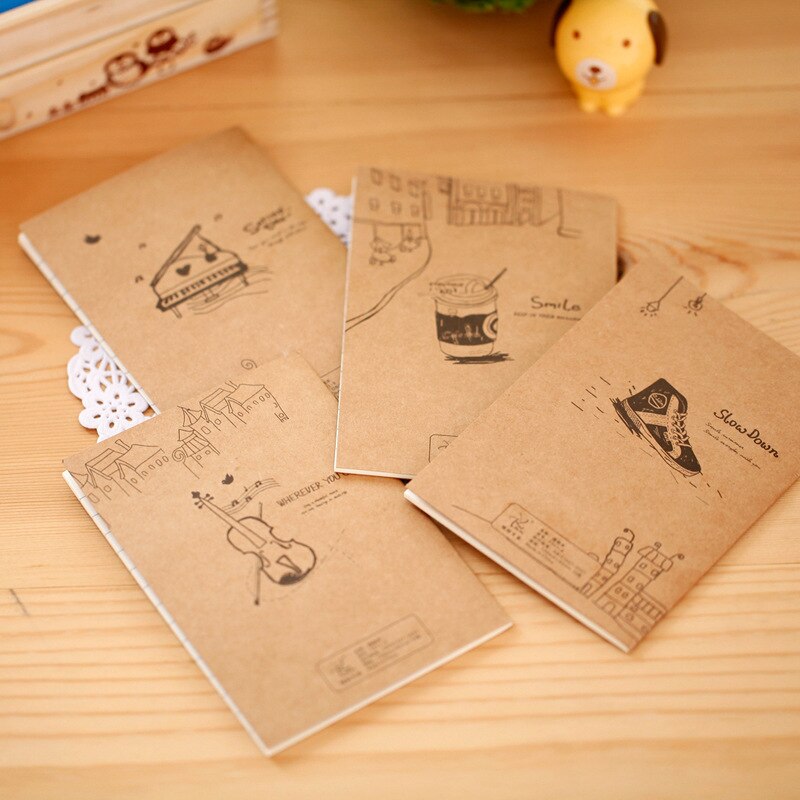 Cuaderno de papel Kraft japonés pequeño, fresco y a buen tiempo, Bloc de notas con patrón de animales de colores, papelería de oficina y suministros escolares 3 uds.