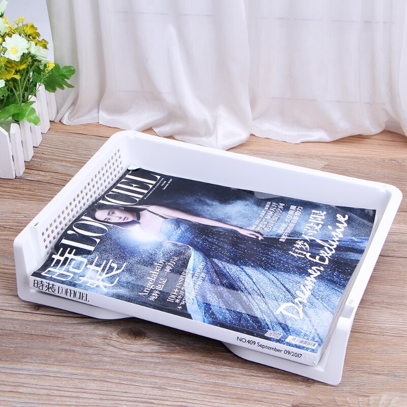 A4 Paper Superimposed Desktop Files Storage Rack Box Plastic Letter Tray Office G92E