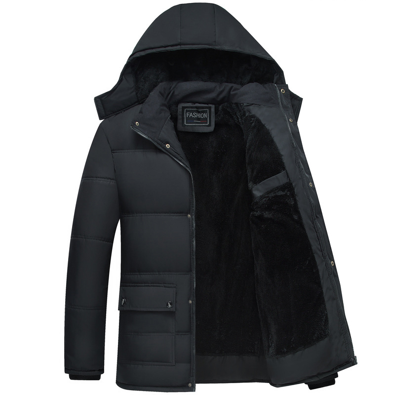 Winterjas Heren Parka Dikke Warme Fluwelen Hooded Jas - Kaki/Groen/Brun