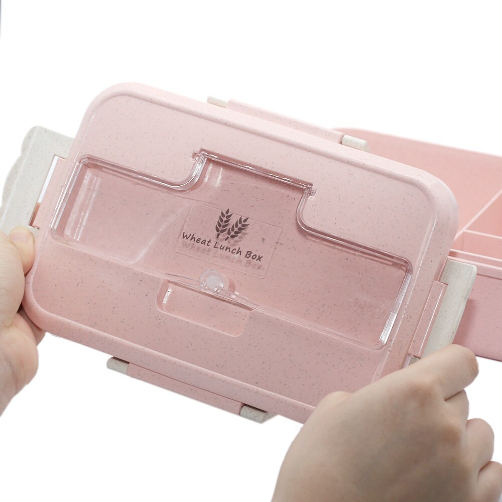 Portable Lunch Box Wheat Straw Dinnerware Food Storage Container Children Kids School Office Microwave Bento Box