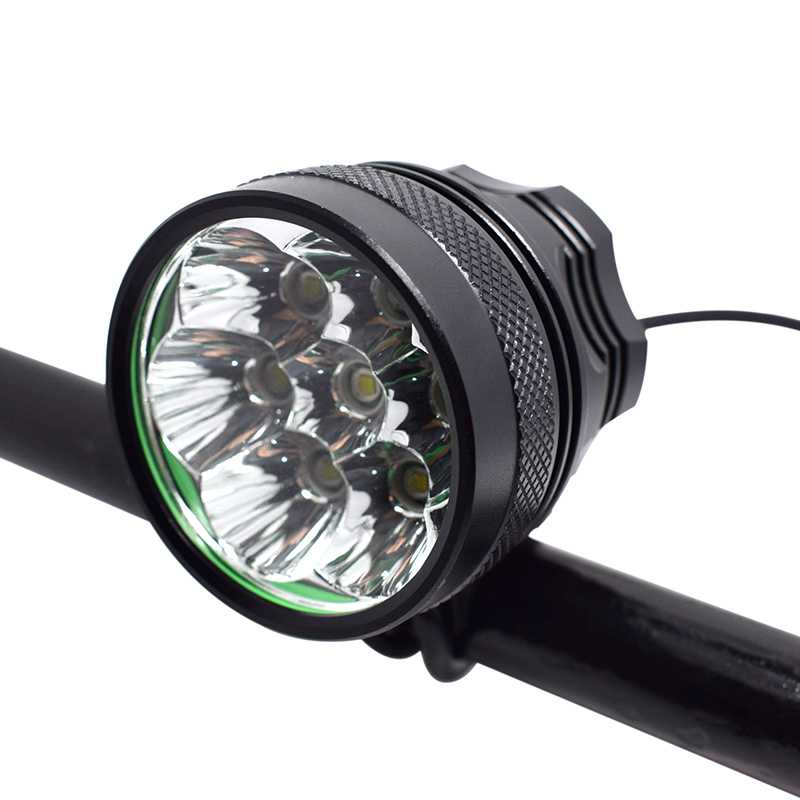 WasaFire 10000 Lumen Fahrrad Licht 7 * XM-L T6 LED Fahrrad Lichter MTB Scheinwerfer Radfahren Kopf Lampe mit 18650 Batterie Pack + Ladegerät: nur Fahrrad hell