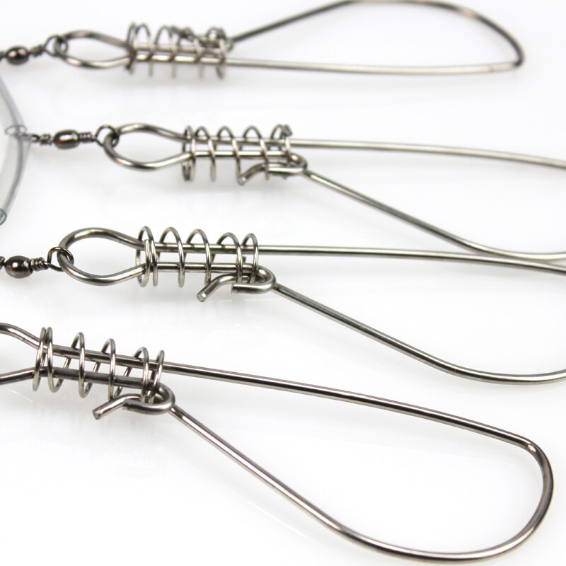 5 Snaps Stainless Steel Fish Clip Lock Live Fishing Stringer Belt Fish Buckle Clip Fish Lock 5 Snaps Stainless Steel Ropes Live