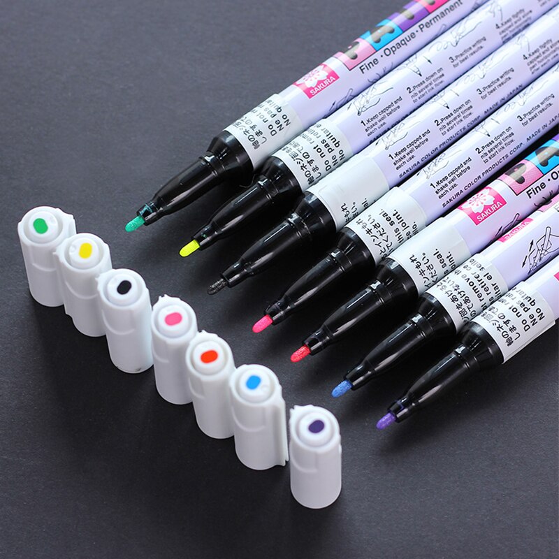 1 pçs sakura cherry blossom marcador caneta pintura vermelha preto azul toque pintura mão-pintado assinatura oleosa linha gancho caneta