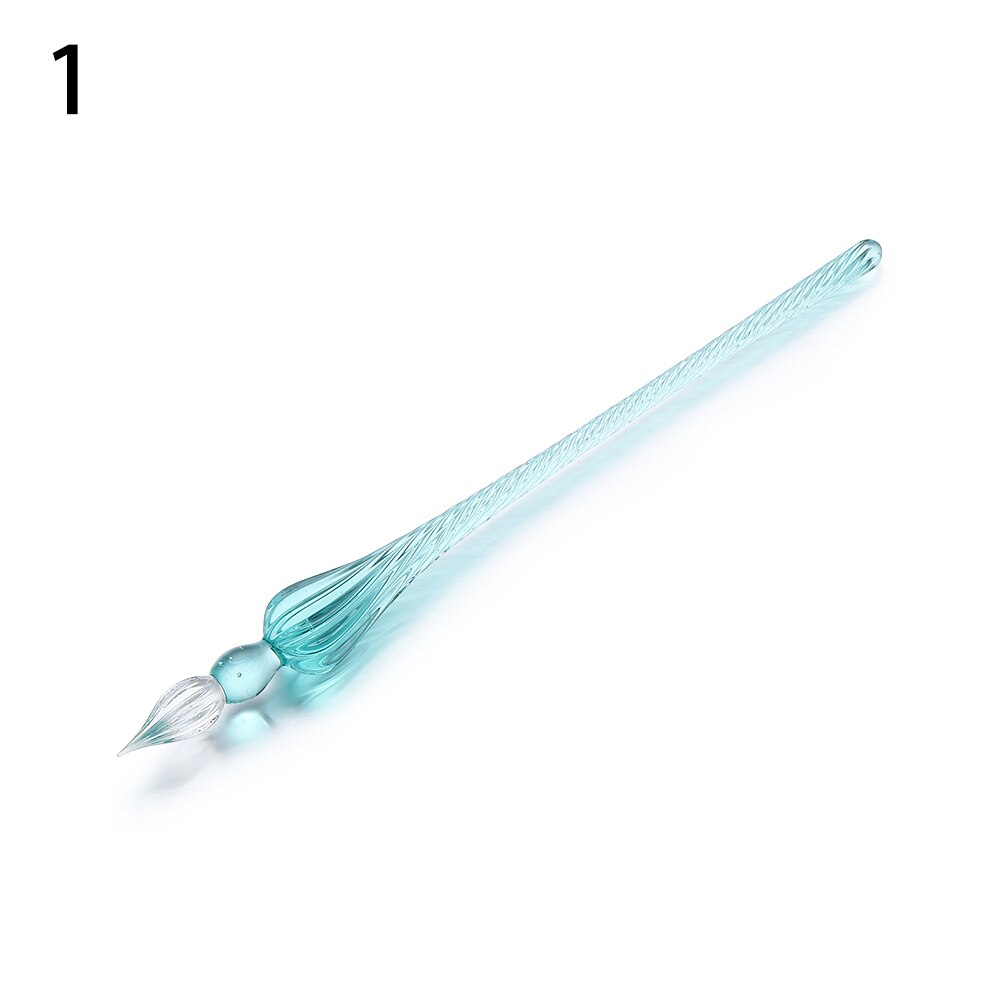 Vintage Glass Dip Dipping Pen Writing Tool Glass Drip Fountain Pen Signature Filling Ink Fountain Pens: 01