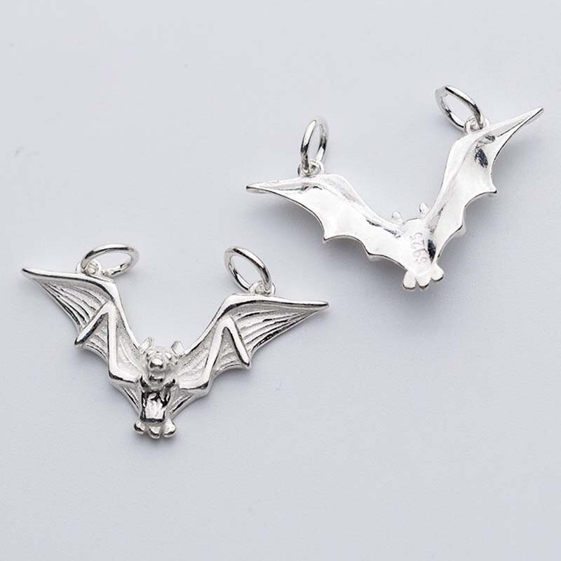 Personalità Modello Pipistrello Argento Pendenti E Ciondoli Per Gli Uomini Le Donne 925 Collana In Argento Sterling Connettore Pendenti Con Gemme E Perle Gioielli FAI DA TE Che Fanno I Risultati