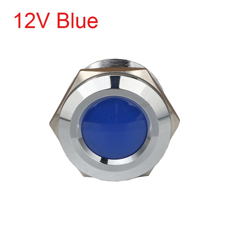 25mm Metal Indicator light LED Signal Lamp Car Boat Pilot Panel Signal Light 6V 12V 24V 220V 110V IP65 Waterproof Warning light: 12v Blue