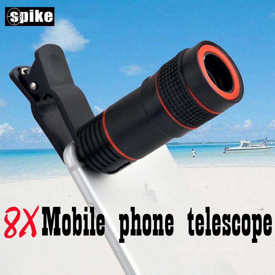 Universele 8X Optische Zoom Telescoop Camera Lens Clip Mobiele Telefoon Telescoop Verrekijker Voor iPhoneX Samsung HTC Huawei Xiaomi