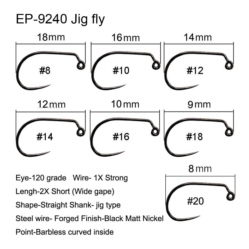 Eupheng 100 Stuks Vliegvissen Haak Weerhaakloze vliegbindset haak Vissen Droge Nimf Shirmp Natte Caddis Fly Hook: 3 / Bruin