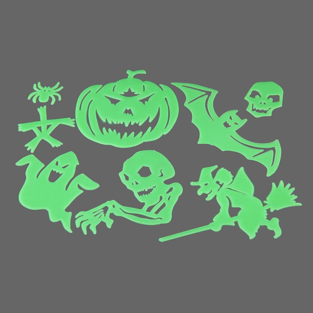 2 Pcs Fluorescent Decals Luminous Wall Stickers Creepy Stickers Door Window Decor for Party Home: Default Title