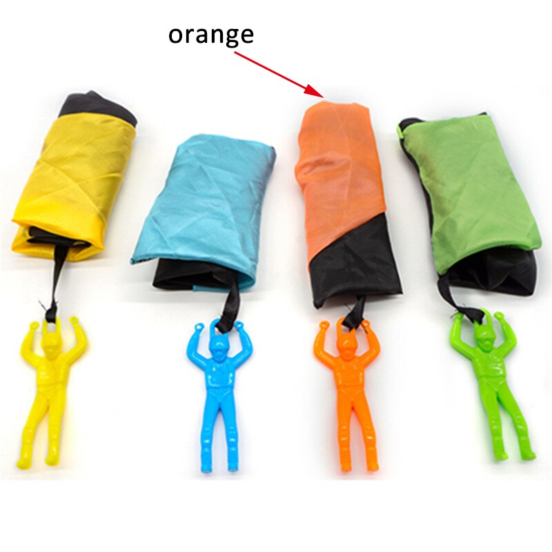 1Pcs Kids Hand Gooien Parachute Speelgoed Nylon Doek/Mesh Kleurrijke Outdoor Kinderen Gooien Parachute Speelgoed Vroege Onderwijs: Oranje