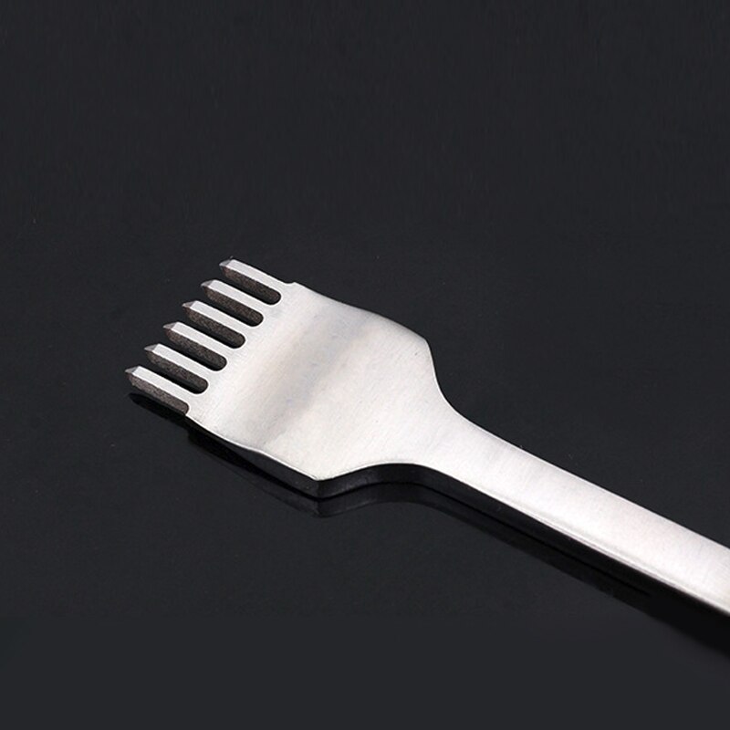 Juego de Herramientas de acero inoxidable para artesanía de cuero, cincel de costura de 3mm/4mm/5mm/6mm, 1 + 2 + 3 + 6 agujeros, 4 unids/set