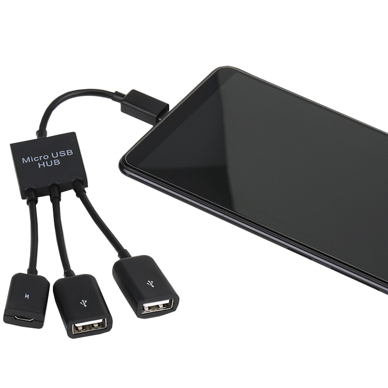 Three-In-One Micro OTG USB Port Adapter Cable Game Mouse Key Conversion Cable For Android Tablet PC USB Flash Drive Card Reader