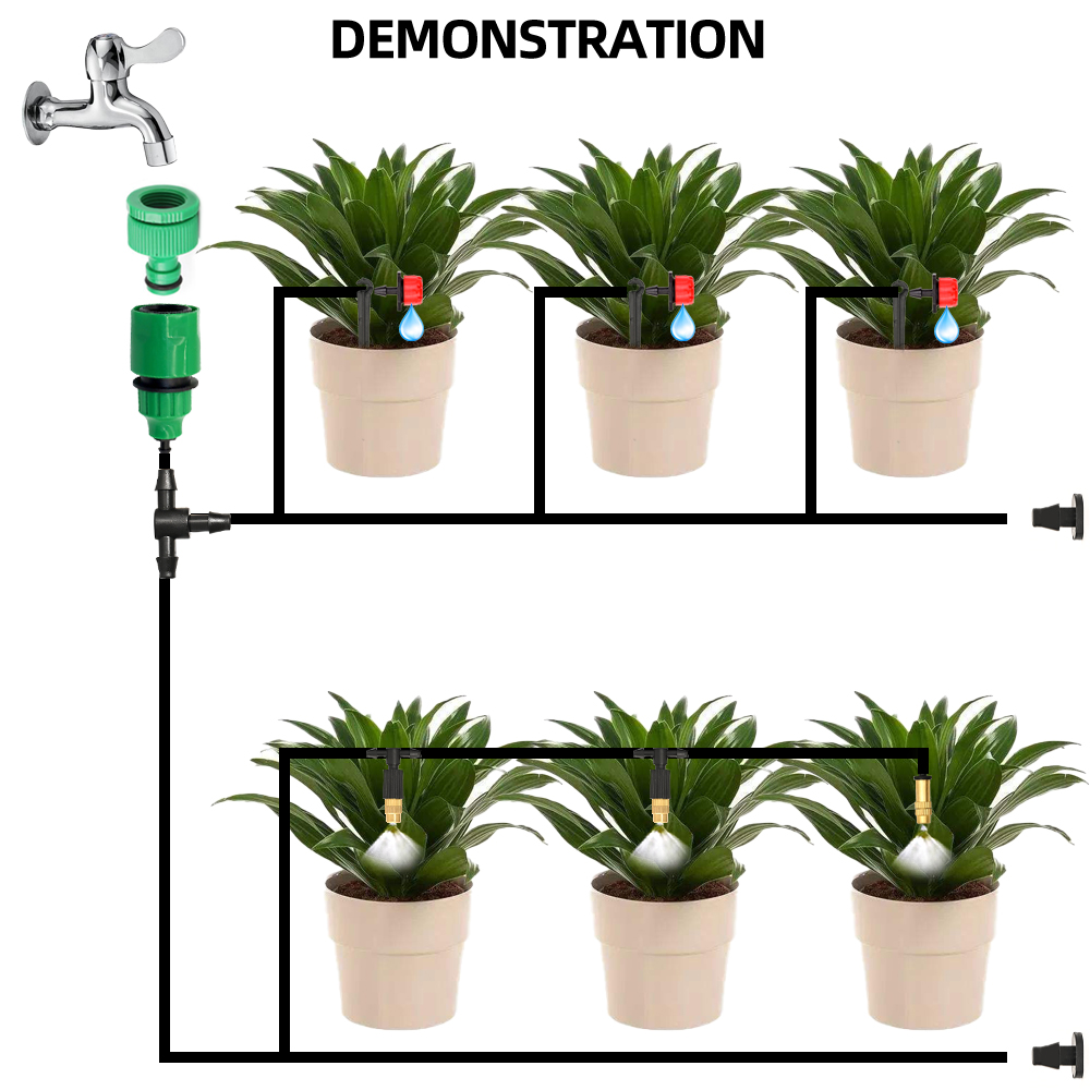 5M-60M Hose Drip Irrigation System Misting System Watering System Drippers For Irrigation Watering Set Garden Plant Watering