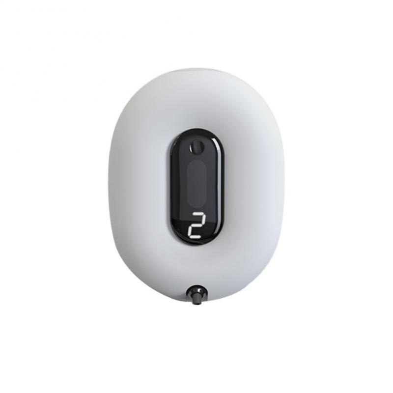 Dispensador de jabón automático para baño, dispositivo de espuma de inducción para lavar el teléfono móvil, pantalla Digital sin contacto, montado en la pared, infrarrojo: white