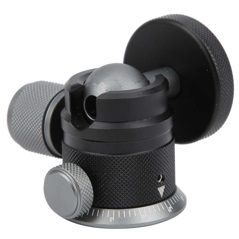 Cabezal de trípode giratorio de 360 grados, soporte de cabeza de bola pequeña, aleación de aluminio, tornillo de 1/4 pulgadas para rótula de trípode de cámara
