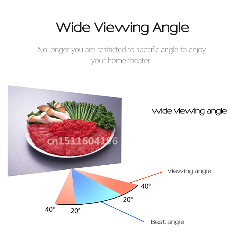 AUN 16/9 Anti light Projector Screen 120/100/60 inch Reflective Fabric Home theater ALR Screen 4K 1080P LED DLP projector