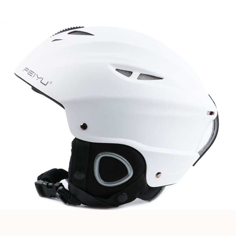 Outdoor veiligheidsskihelm voor volwassenen, integraal gevormde skihelm voor snowboard, skateboard, sneeuwskihelm voor motorfietsen: Mat wit / Ik (58-61cm)