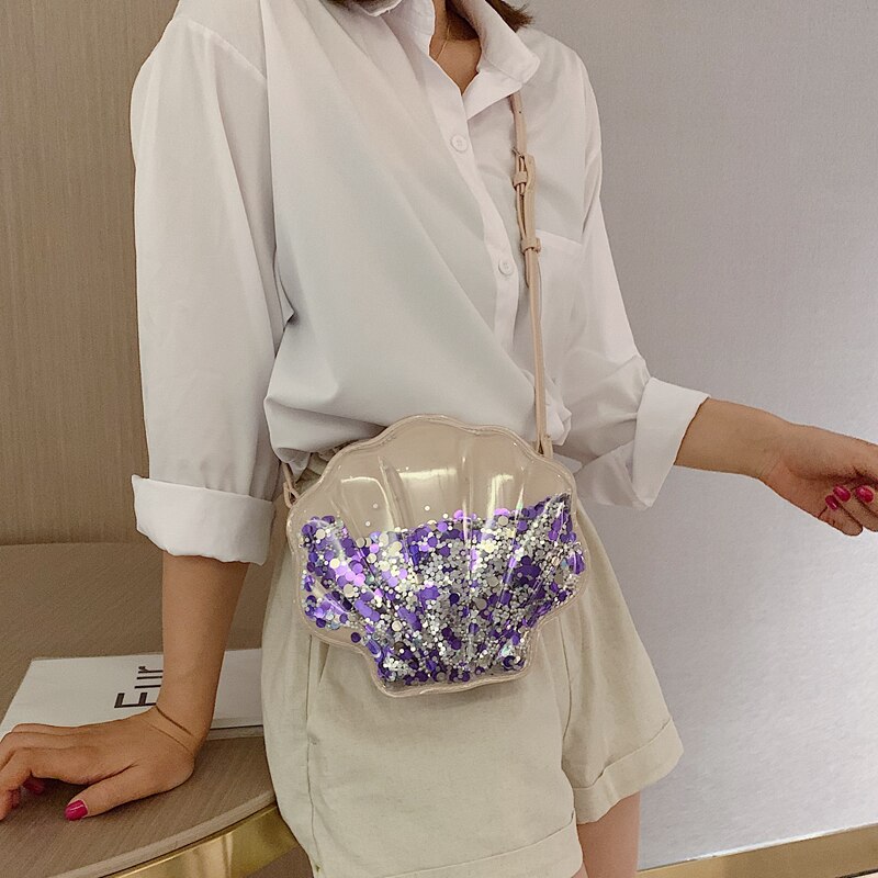 Di modo Borsette Disegno di Figura Che Scorre Paillettes di Brevetto Delle Signore di Cuoio del Sacchetto di Spalla del Tote di Crossbody del Sacchetto di Borsa Delle Donne Della Borsa del Sacchetto di Frizione