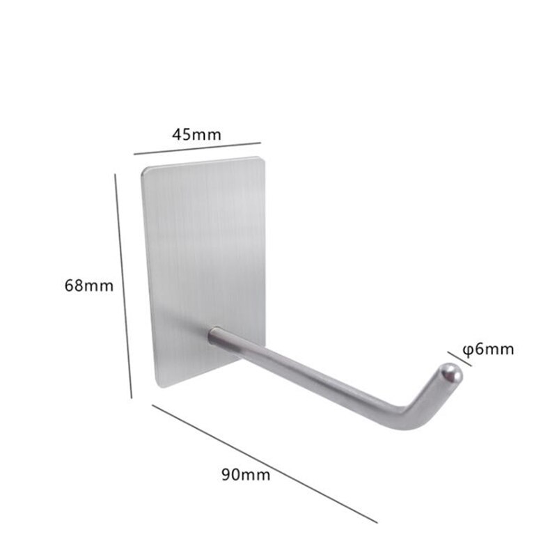 4 pcs/set 304 Stainless Steel Brush Hook Single Hook Multi-function Hitchen Storage Hook Free Punch Hook