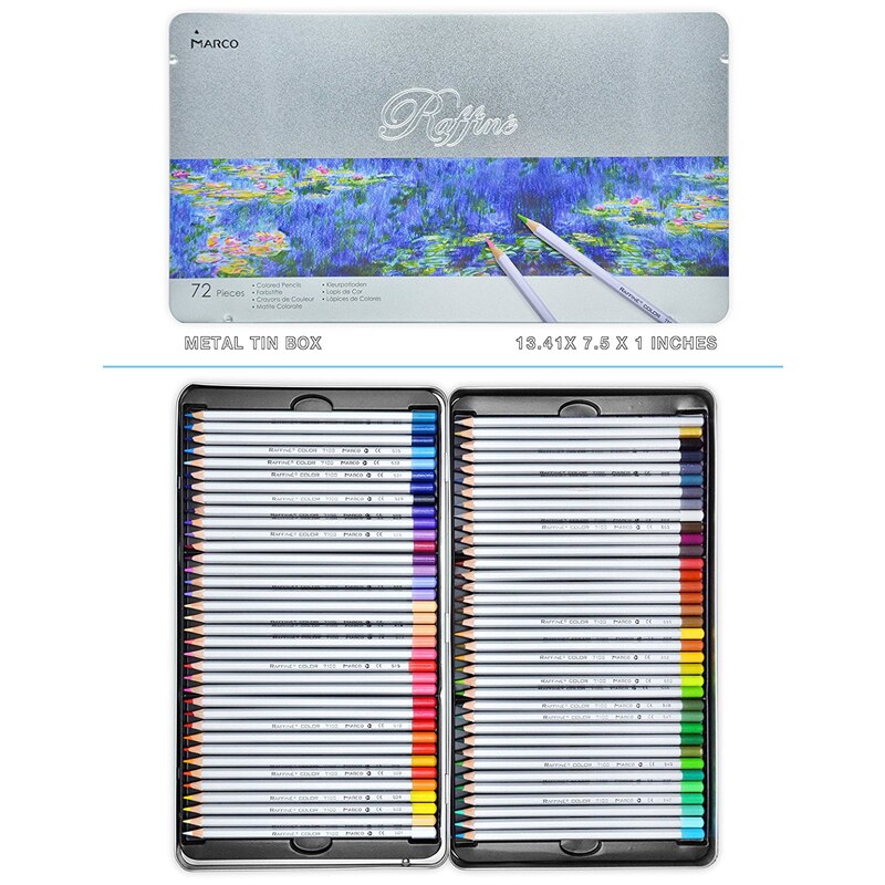 Marco Raffine – boîte à crayons De 72 couleurs, ensemble De crayons De couleur, peinture à l&#39;huile, dessin , fournitures scolaires d&#39;art Lapis De Cor