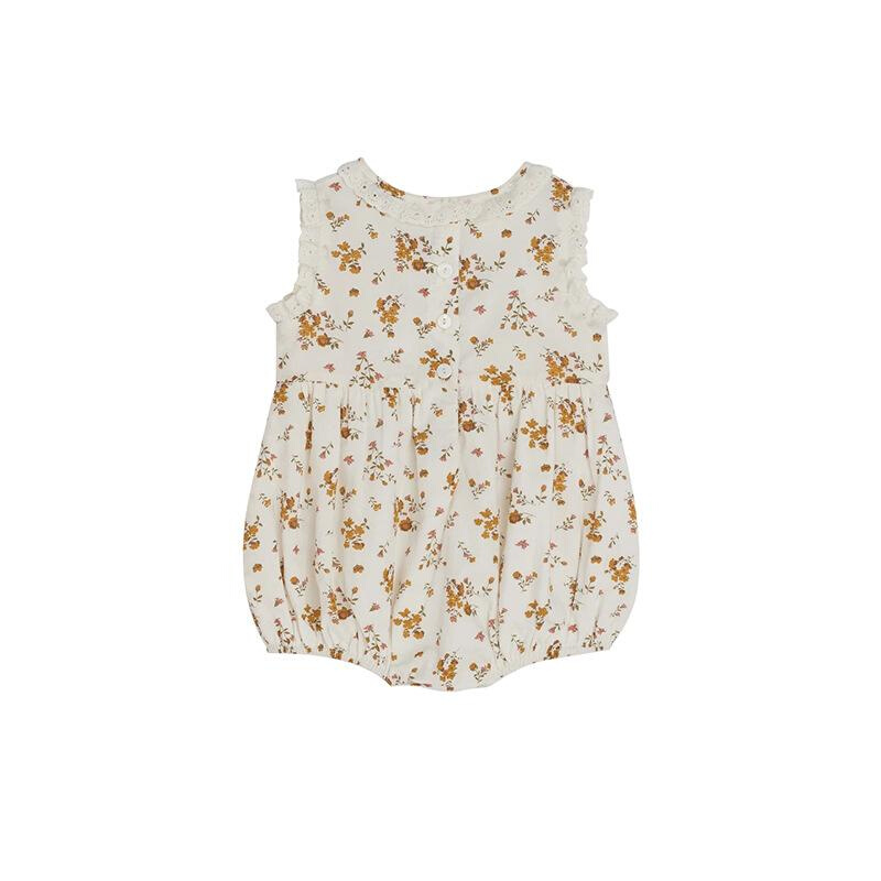 LCC-pelele para bebé recién nacido, ropa de verano para niñas pequeñas, 2022 algodón, encantador, con volantes y flores, 100%: yellow romper / 6-12M(73)