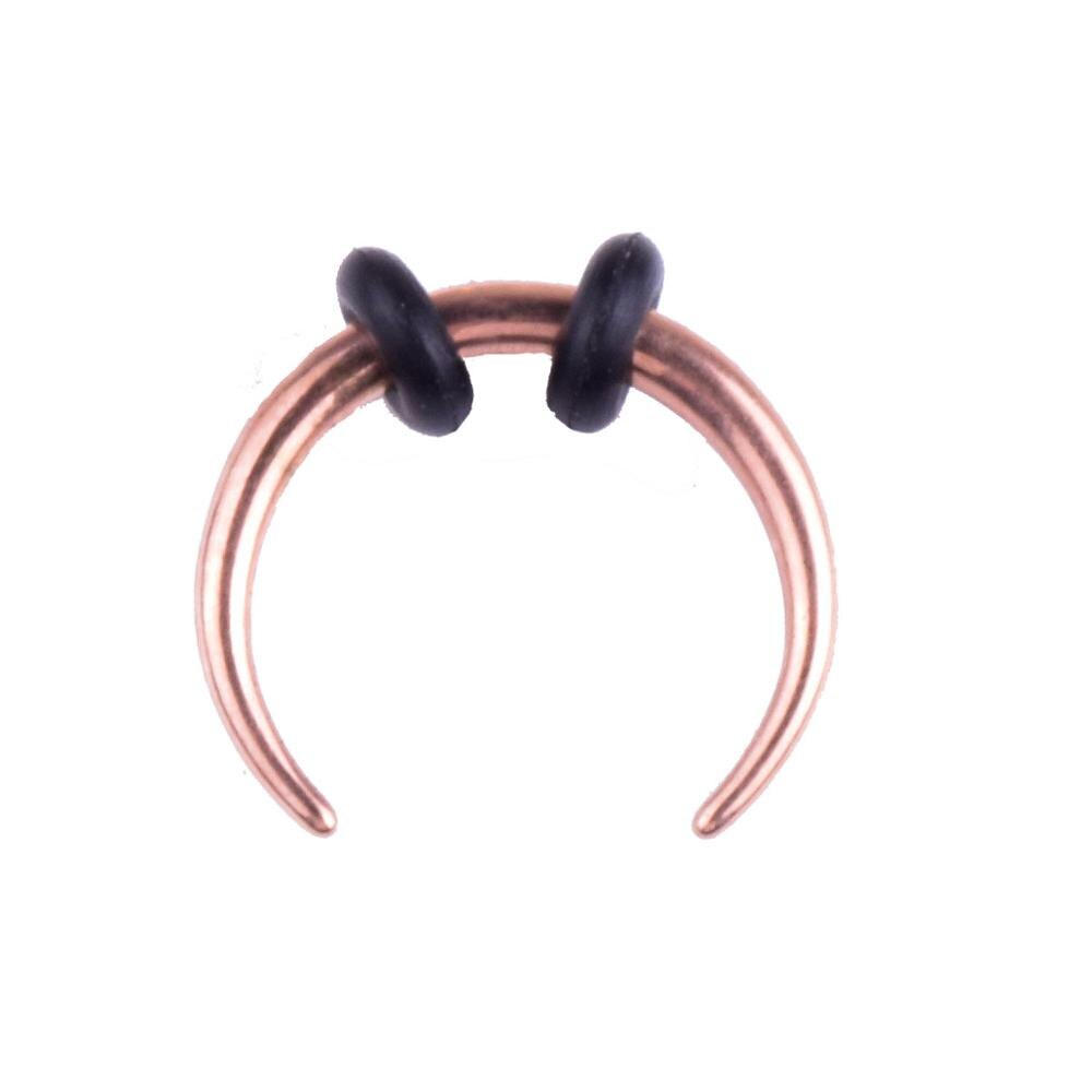 Anillos de aro de acero quirúrgico para el tabique nasal, Piercing cónico para la nariz y la oreja, joyería para el cuerpo, 1 unidad: Negro / Rodio plateado