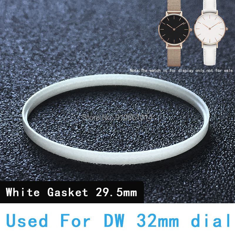 Guarnizione per orologio nera bianca DW 37.6 33.8 33.6 31.3 30.3 29.5 23.6mm diametro utilizzato per cassa frontale vetro rondella di plastica orologio sostituire parte: bianca 29.5mm