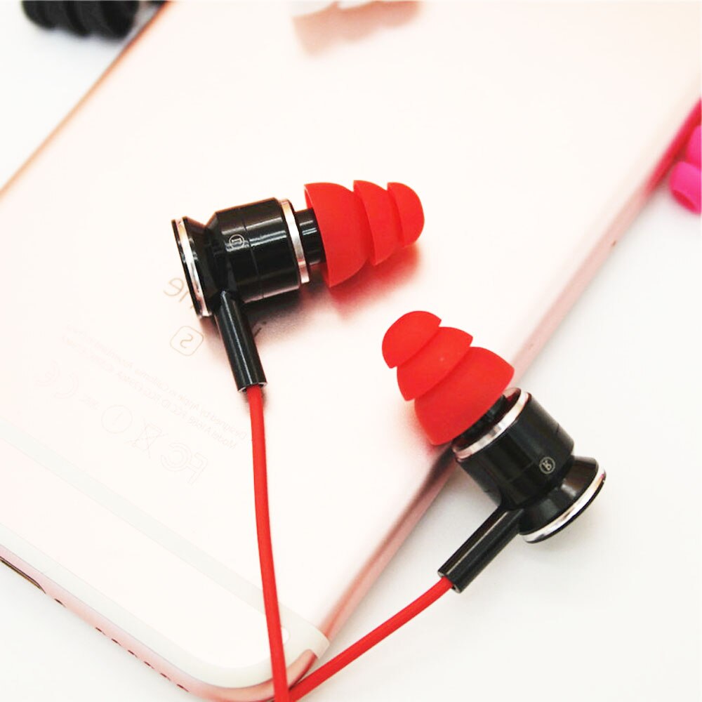Generieke in-ear oordopjes siliconen oordopjes oordopjes tips cover 3.8mm triple flens vervangende hoofdtelefoon oordopjes tips oordopjes 6 stuks