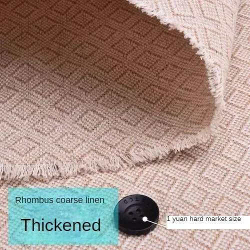 Jutestoff i metervare til teunderlag, møbeltrekk, duk, søm, mykt, tykt tekstil, slitesterkt, pustende, stripemønster: Rød