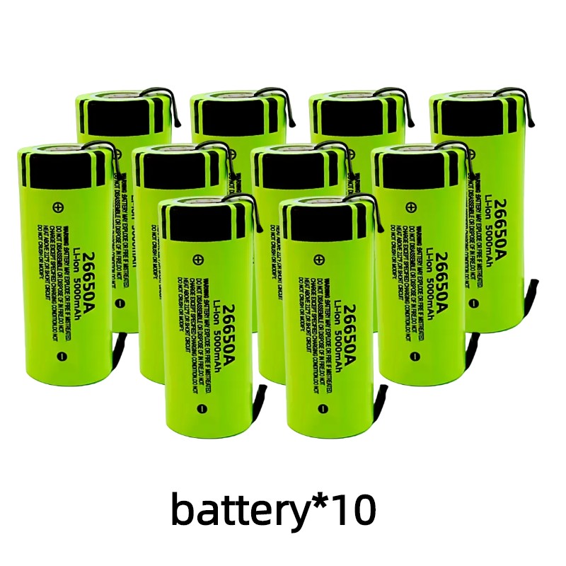 100% Original 26650A 3.7V 5000mAh Large Capacity 26650 Lithium Ion Rechargeable Battery +with DIY Nickel Sheet: Other
