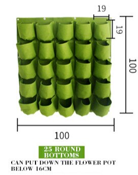 VOZZISOUE Muur Opknoping Planten Bonsai Zakken Planter Tuin Tas 9/18/25/36/49/ 56/64/81 zakken Verticale Tuin Groene Groeien Zakken: A25 pockets100x100cm