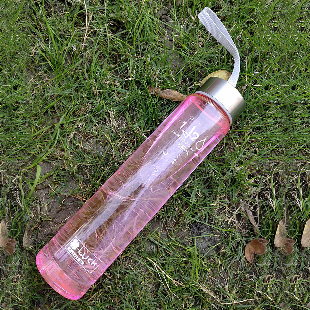 My 280ml lemon Sport H2o Gym For Water Bottles Portable Summer Outdoor Sports Unbreakable Transparent Plastic kids Water Bottle: color 12