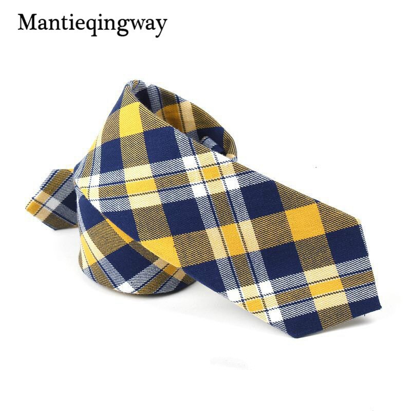 Corbatas de lazo a cuadros de 6cm estilo inglés para hombres y mujeres corbatas para boda Formal Wear Business Suit corbatas de algodón flaco: 5