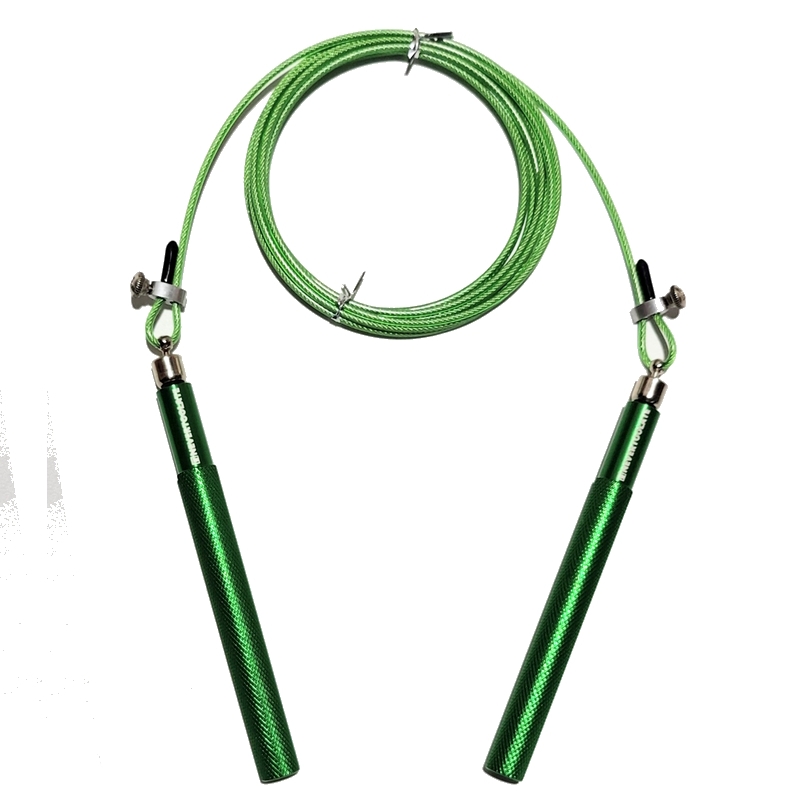 2.5mm pvc coated steel cord speed jump rope metal handle with ball bearing and 360 rotate gear skipping double under
