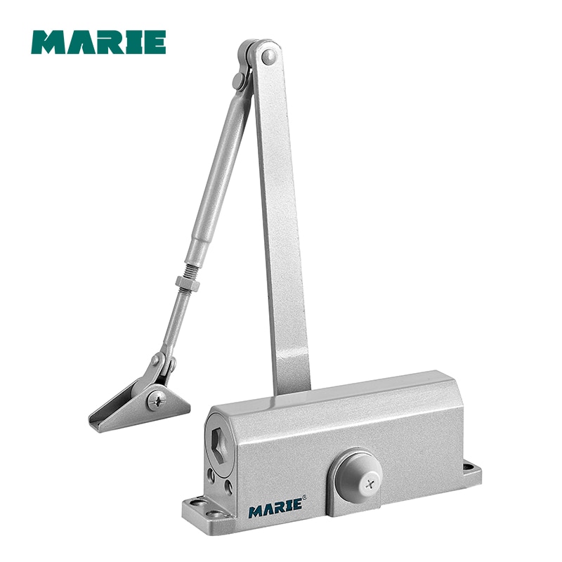 40KG-65KG Heavy Door Closer - Silver, Aluminum Finish 2-Section Speed Adjustable 3303BC