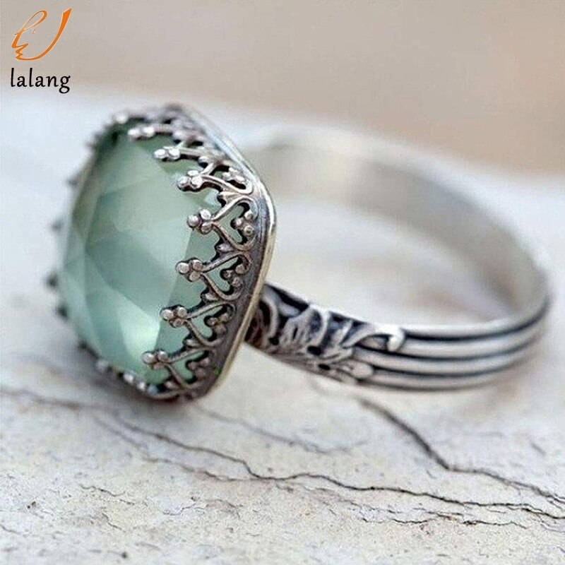 Blumen- Natürliche Peridot Antike Ring Für Frauen Engagement Hochzeit Versprechen Datum Großen Platz Stein Ringe