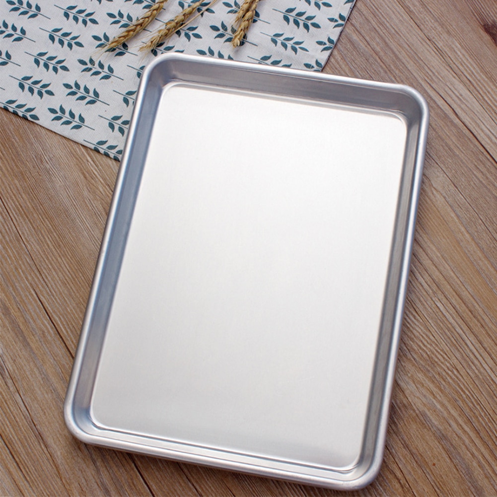 Aluminum Alloy Cake Baking Tray Rectangular 24.5*33.5*2.5CM Cake Tray Baking & Cookie Sheets Square & Rectangular Cake Pans