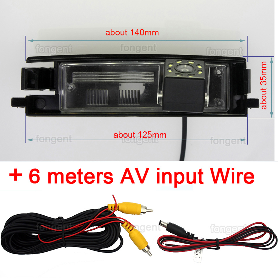 Para TOYOTA RAV4 2000, 2001, 2002, 2003, 2004, 2005, 2006, 2007, , , , , inversa cámara de Vista trasera de estacionamiento: 8led Rear Camera