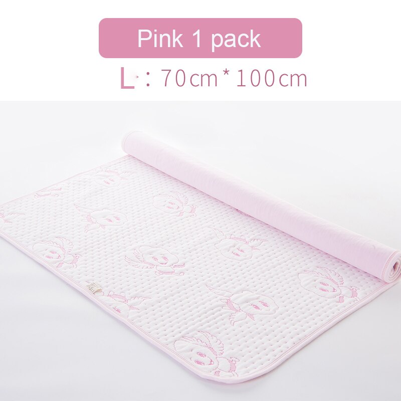 Matelas de lit pour bébé respirant, coussin imperméable pour -né, en coton doux, avec changement d'urine, Durable: L pink 1 pack